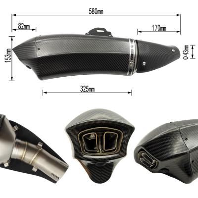 China Carbon fiber OLD MAN CRAZY motorcycle modified exhaust muffler k153 for 400-1200cc motorcycle exhaust system for Z250 Z900 K8 ER6N FZ1 R1 R6 for sale