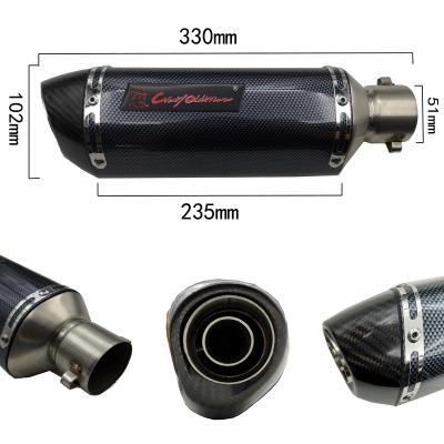 China 304 Stainless Steel Motorcycle Modified Exhaust Muffler For 150-300cc D102 Exhaust System for sale