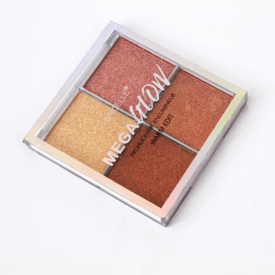 China Best Quality Vegan Sunscreen Pressed Powder Private Label 4 Colors Highlighter Bar Palette Custom Makeup Waterproof Shimmer Dye High for sale