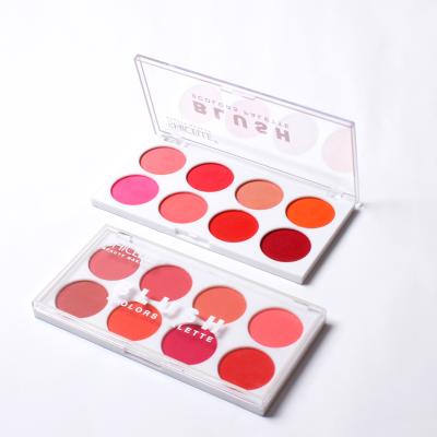 China Wholesale Sunscreen Pigment High Best Selling 8 Colors Vegan Waterproof Light Pink Powder Wholesale Private Label Makeup Blush Palette for sale