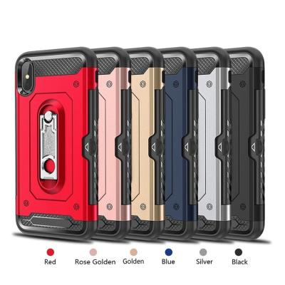 China 2 in 1 PC+TPU Color Red Black Kickstand Armor Case Back Cover For IphoneXS IphoneXR IphoneXS MAX Iphone8 Iphone8 Plus for sale