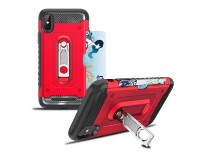 China 2 in 1 PC+TPU Color Red Black Kickstand Armor Case Back Cover For LG V30 V30PLUS V35 Q6 Q8 G7 Huawei Mate10 lite P Smart for sale