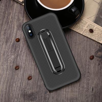 China Color Red Carbon Fiber Invisible Kickstand TPU Case Back Cover For IphoneXS IphoneXR IphoneXS MAX Iphone8 Iphone7 Plus for sale