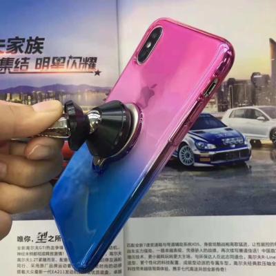 China Double Color Gradient Ring Magnetic Car Mount Holder Soft TPU Case Back Cover For Vivo V7 V7PLUS Y83 X21 V9/Y85 NEX for sale