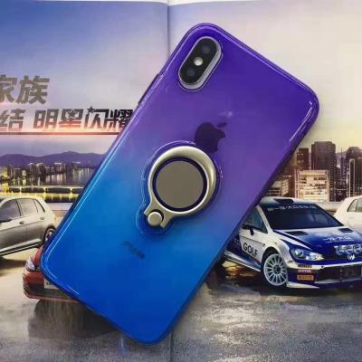 China Double Color Gradient Ring Magnetic Car Mount Holder Soft TPU Case Back Cover For Xiaomi Redmi NOTE6 Pro Redmi S2/Y2 Mi8 for sale