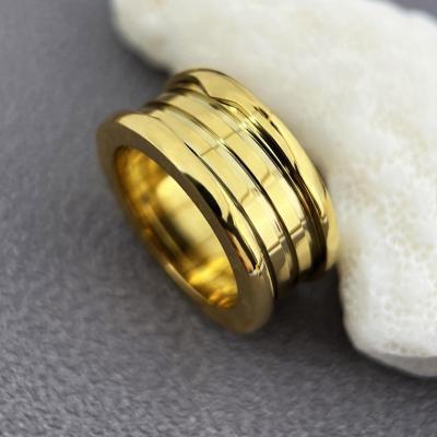 China CLASSIC 18K Gold Plated Stainless Steel Rings For Men Women Roman Numeral Jewelry Ring Size 6-9 for sale