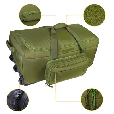 China NATIONAL Wheeled Duffel Bag Military Outdoor Wheels Rolling Travel Tactical Travel Bag Green Carry On for sale