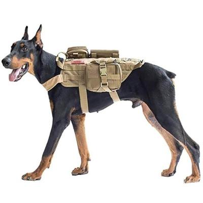 China Outdoor Sport Travel Hiking Molle Training Sling Easy Quick Detachable Vest Pouches Camping Tactical Dog Harness Release Dog Harness for sale