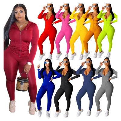 China Overall Breathable Neon Casual Neon Women Clothing Set Hoodie Two Piece Zipper Set 2 Piece Set Sweat Suits for sale