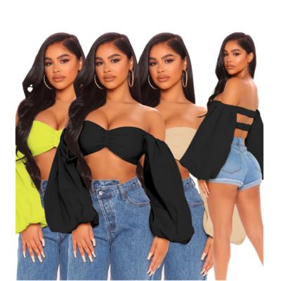 China New Soild Summer Items Summer Soild Color Breathable Blouse Tops Women Ladies Cute Backless Crop Tops Shirts for sale