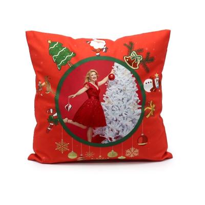 China Christmas Decoration Sublimation Peach Skin Pillow Case Customized 16 x 16 Inch For Christmas Decoration / Gifts for sale