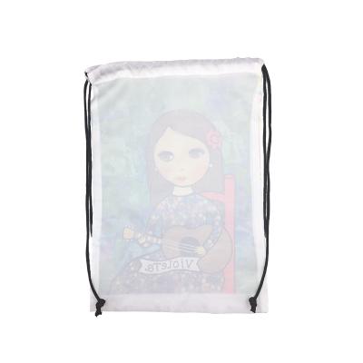 China Waterproof Reused Oxford Shopping Bag Gift Bags Custom Design Empty Sublimation Drawstring Backpack Bag for sale