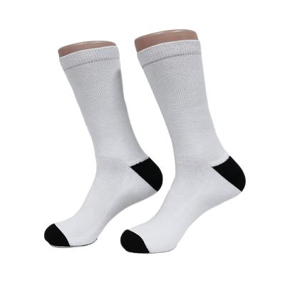 China Breathable Custom Logo 3D Print Sport Sock Heat Transfer White Black Bottom Socks for sale