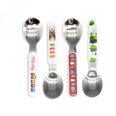 China Sublimation Metal Fork Knife And Spoon Set Custom Tableware Flatware Adult Child Viable Cutlery For Wholesale for sale