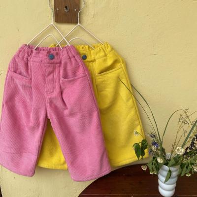 China 2021 Sustainable Candy White Trousers Kids Trousers Winter Pants For Girls for sale