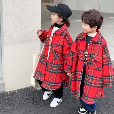 China 2021 Viable Wholesale Classic Plaid Boys Girls Winter Christmas Flannel Coats for sale