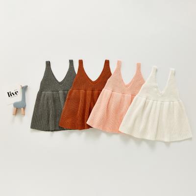 China 2021 New Autumn Viable Empty Girls Knit Pinafore Dress Baby for sale