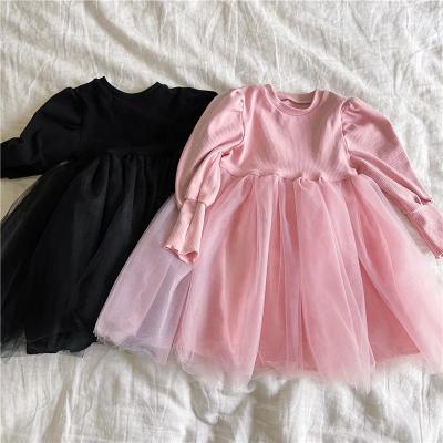 China 2021 Viable Wholesale Pink Puff Sleeve Tulle Spring Dress Girls for sale