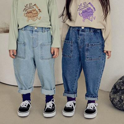 China 2021 New Wholesale Fashion All-match Cotton Casual Kids Jean Pants Breathable for sale