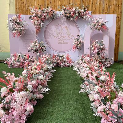 China Wedding Custom Flower Arrangement Event Flower Corner Corner Row Wedding Stage Flower Runner Wedding Arch Decor for sale