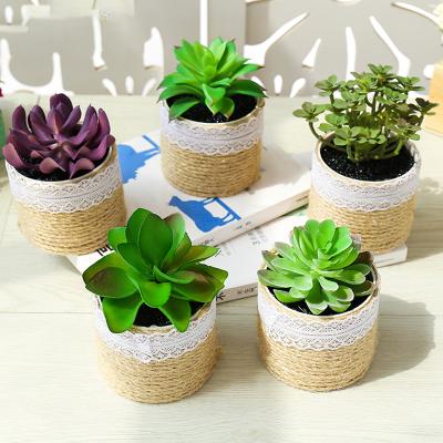 China Real Touch Natural Artificial Touch Green Simulation Potted Succulent Plants For Indoor And Outdoor Decoration for sale