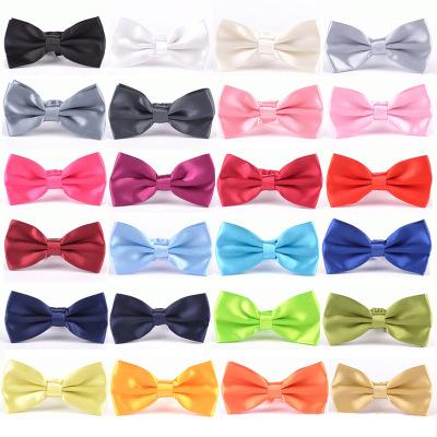 China Wholesale Charming British Polyester Solid Color Style Wedding Business E661 Fashion Man Neck Ties Orange Bow Tie for sale