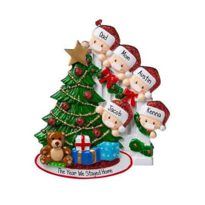 China Christmas Tree Decoration A2084 DIY Call Christmas 2021 PVC Supplies Survivor Snowman Family Christmas Tree Decoration Pendants Face Santa Ornament for sale