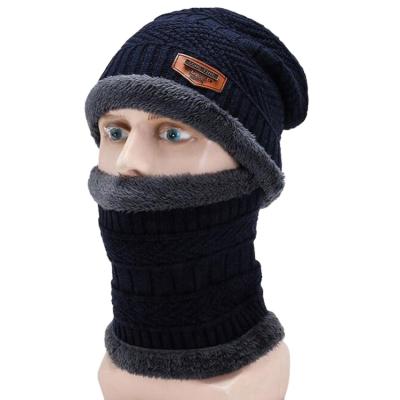 China Z33 COMMON Mens Warm Hats Scarf Set Winter Wool Hat Women Beanie Knitted Cap Men for sale