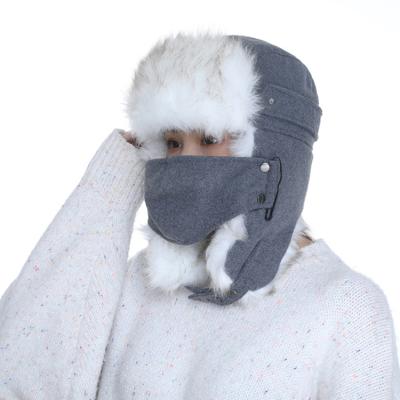 China A2999 Women's Trapper Caps Ushanka Earflap Bomber Winter Warm Winter Hat COMMON Russian Tarmac Trooper Plush Hat for sale