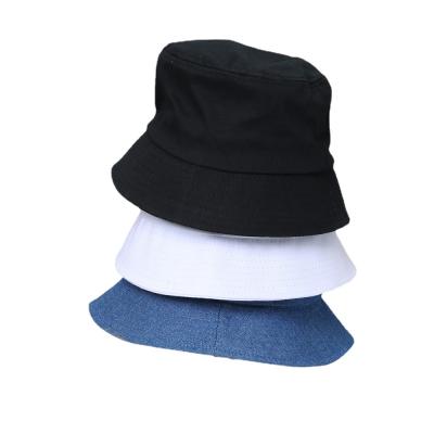 China Custom Unisex Dobby Logo Denim Fisherman Hat Solid Color Bucket Hats for sale