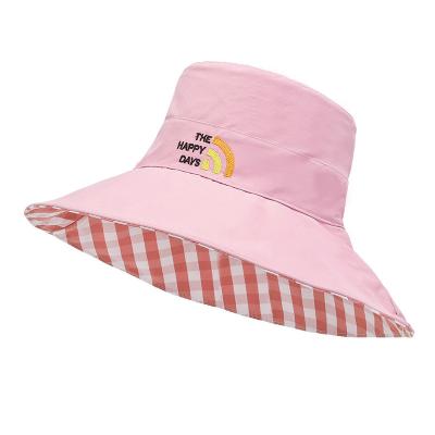 China Wholesale Picture Letter Embroidery Fisherman Hat Trend Customized To Lattice Female Bucket Hats for sale