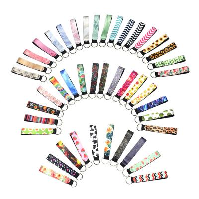 China Environmentally Friendly Colorful Printed Key Chain Wrist A1928 Lanyard Keychain Holder Hand Wrist Lanyard Keyring Wristlet for Women for sale