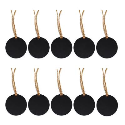 China Hemp Wood Double Sided Rope China Round Small Chalkboard Diy Decorative Tag Pendant for sale