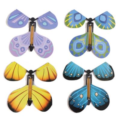 China Plastic And Paper Butterfly Magic Flight Of A Surprise Gift Flying Paper Butterfly Rubber Band for sale