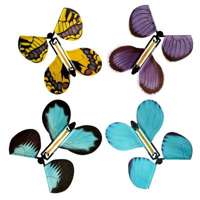 China 2022 Elastic Band Paper Butterfly Flying Butterfly Paper Magic Flying Toy for sale