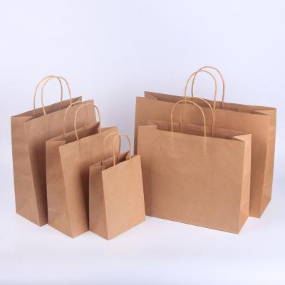 China Eco Friendly Recycled Materials Kraft Paper Custom Brown Paper Bags With Handle for sale