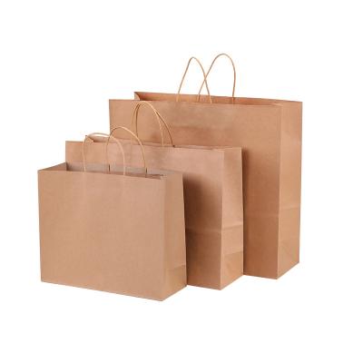 China Recycled Materials Recycled Kraft Paper Bag With Handle Custom Kraft Paper Gift Bag for sale