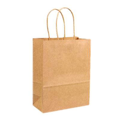 China Recycled Eco Friendly Kraft Paper Materials Paper Bag Logo Custom Food Bag With Handle for sale