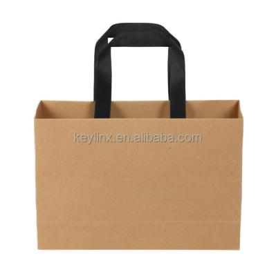 China High Quality Recycled Materials Design Wholesale Special Shopping Logo Printing OEM Packing Box With Handle Brown Bags for sale