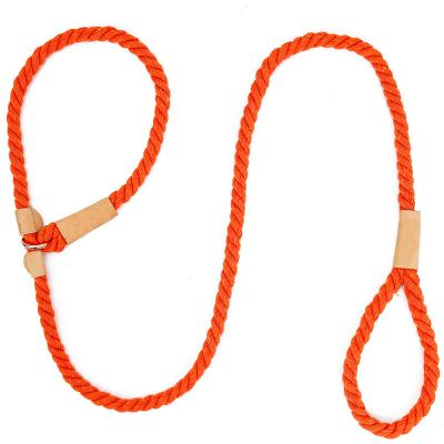 China Cotton Rope Reflective Leather Braided Leash for sale