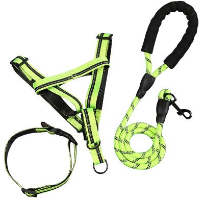 China 3in1 Reflective Nylon Pet Collar And Leash Dog Harness Set for sale