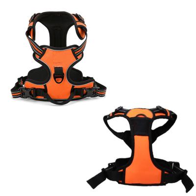 China 2 Metal Rings And Padded Adjustable Reflective Breathable Handle Dog Harness for sale