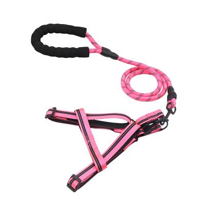 China Wild Reflective Private Label Pet Harness Pink Dog Harness Leash Set One for sale