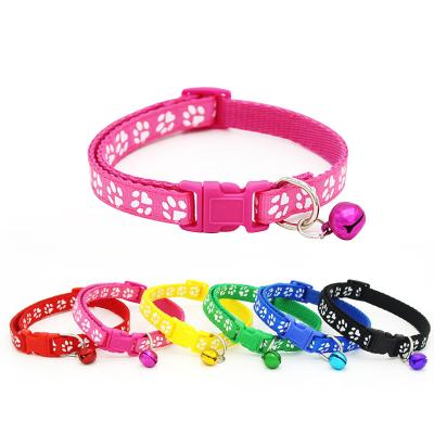 China Customized Cute Nylon Adjustable Bell Padded Collarsrs With Bell Cat Collars for sale