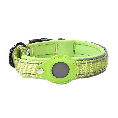 China Thoughtful Quick Release Padded Buckle With Airtag Holder Dog Pet Locator Collar for sale