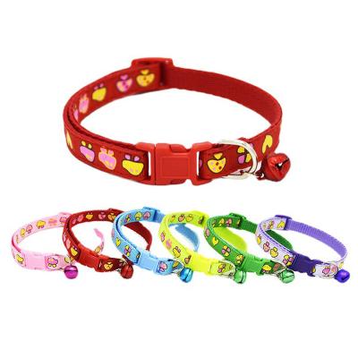 China Customized Cute Nylon Adjustable Bell Padded Collarsrs With Bell Cat Collars for sale