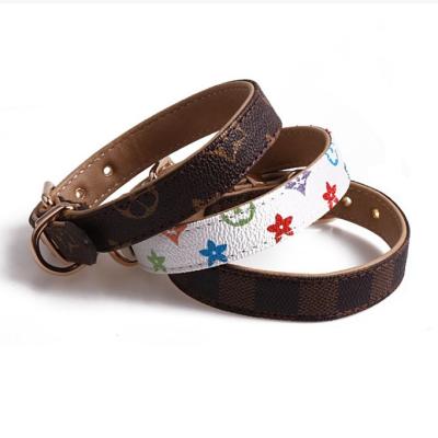 China Quick Release Luxury Pet Waterproof Leather Dog Collar With Metal Buckle for sale