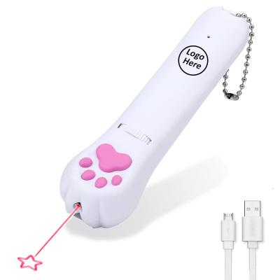 China Viable USB Charging Cat Paws LED Flashlight Energetic Pet Toy Laser Pointer for sale