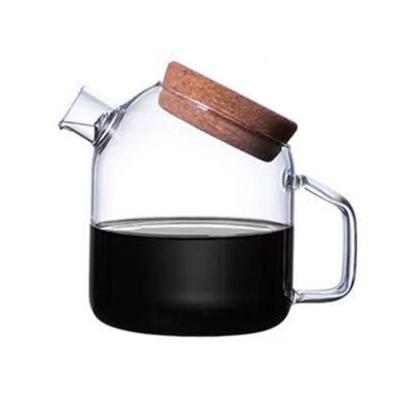 China Viable Heat Resistant Glass Kettle Juice Jug Home Banquet Mass Restaurant Cork Cover Transparent Glass Cold Features Water Kettle for sale