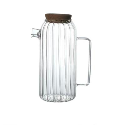 China Household Large Capacity Sustainable Water Bottle Set High Temperature Resistant Water Pots Cold And Hot Glass Water Pitcher for sale